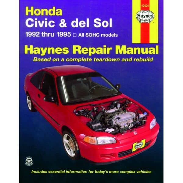 Civic del Sol 92-95 Revue technique Haynes HONDA Anglais