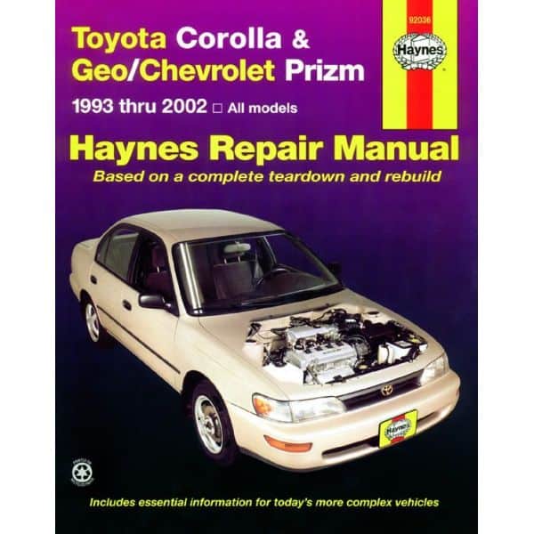 Corolla Prizm 93-02 Revue technique Haynes TOYOTA CHEVROLET GEO Anglais
