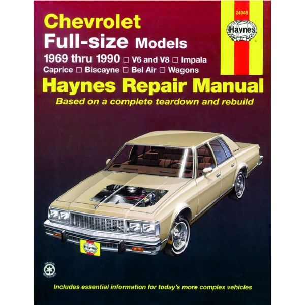 Impala Caprice Biscayne Bel Air Kingswood 69-90 Revue technique Haynes CHEVROLET Anglais