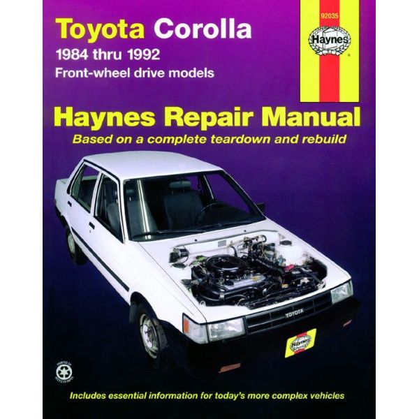 Corolla 84-92 Revue Technique Haynes TOYOTA Anglais