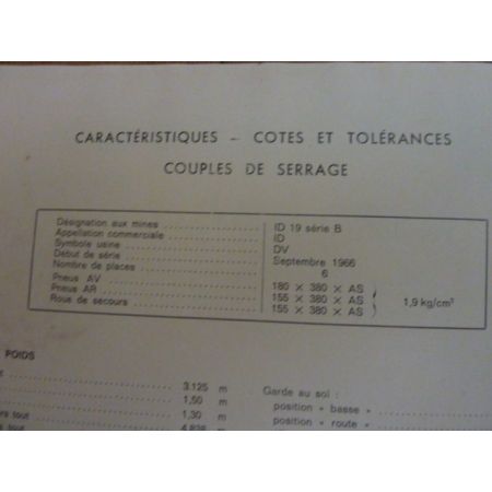 ID19bCORTINA Revue Technique Citroen