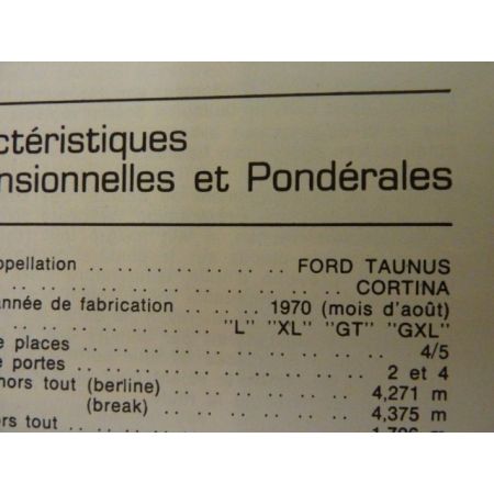 Taunus 71 Revue Technique Ford