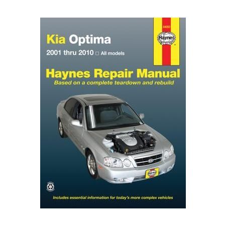 Kia Optima Repair Manual covering all Optima models for 01 thru 10 Revue technique Haynes Anglais