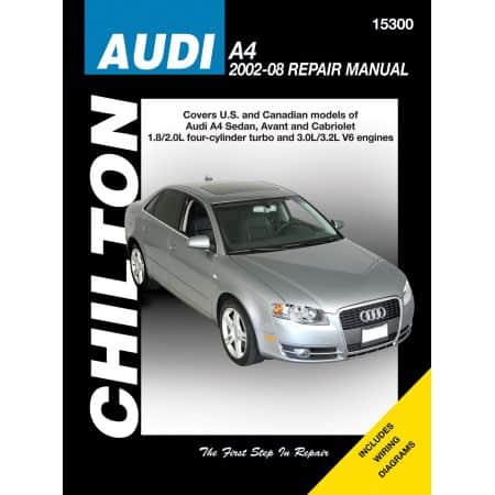 Audi A4 Chilton Repair Manual covering all US and Canadian models of Audi A4 Sedan Avant and Cabriolet for 02-
