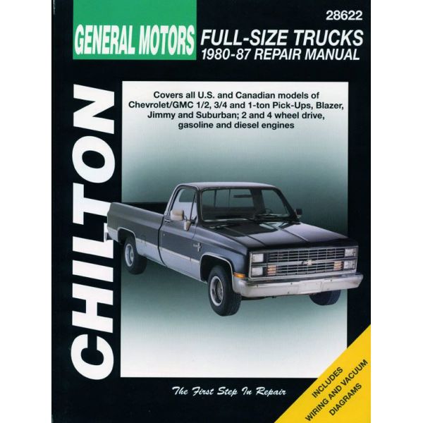 Picks Up 1 2 3 80-87 Revue Technique Haynes Chilton CHEVROLET GMC Anglais