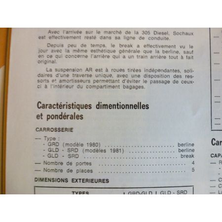 305 Diesel -92 Revue Technique Peugeot