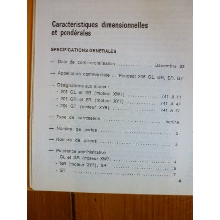 205 87- Revue Technique Peugeot
