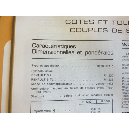 R5 L- TL 72- Revue Technique RENAULT