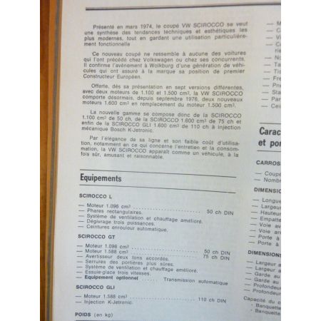 Scirocco -81 Revue Technique VW
