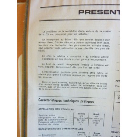 CX2200D 75- Revue Technique CITROEN