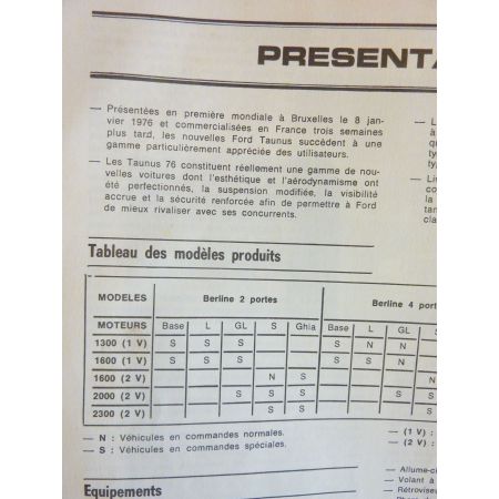 Taunus -81 Revue Technique FORD