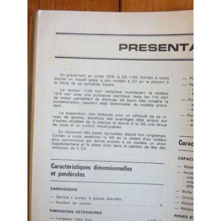 GS 1130 Revue Technique CITROEN