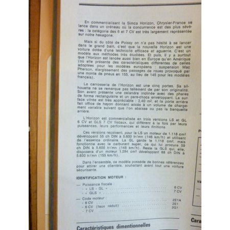 Horizon -84 Revue Technique SIMCA