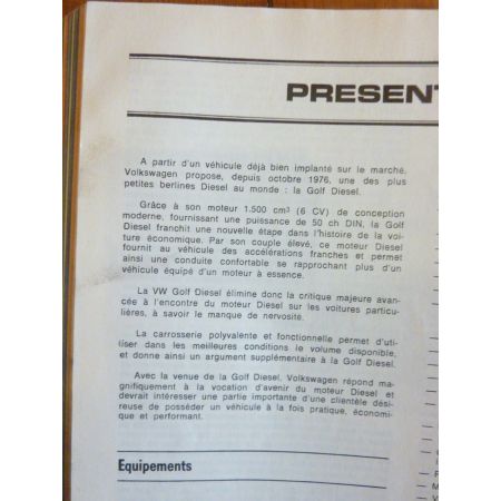 Golf D -82 Revue Technique VW