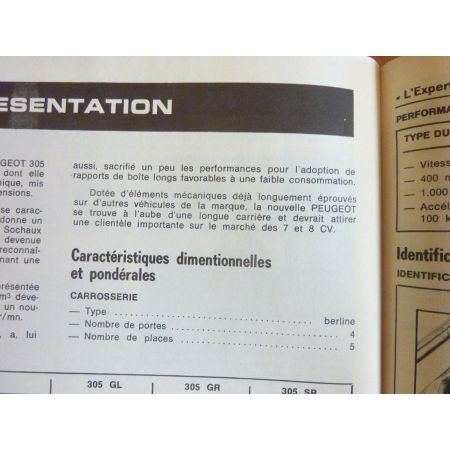 305 -80 Revue Technique Peugeot