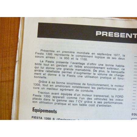 Fiesta 1300 Revue Technique FORD