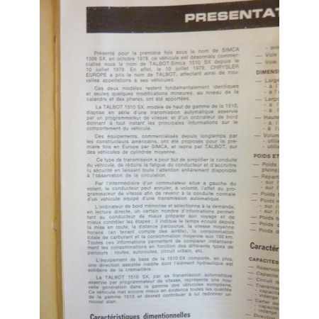 1510 SX Revue Technique tALBOT