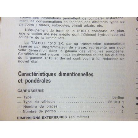 1510 SX Revue Technique tALBOT