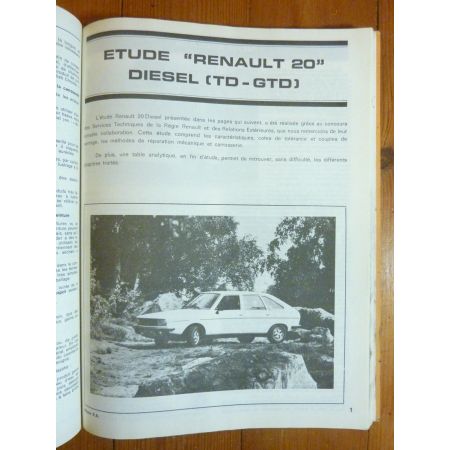 R20 TD GTD -84 Revue Technique RENAULT