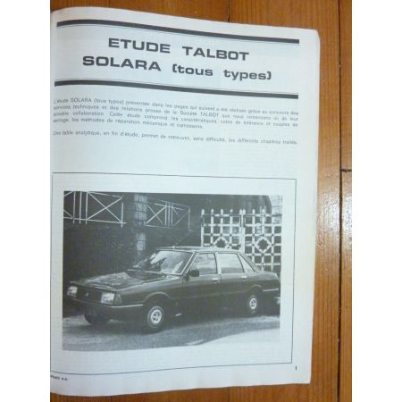 Solara -81 Revue Technique TALBOT