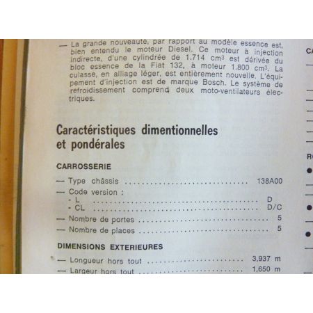 Ritmo D -82 Revue Technique FIAT