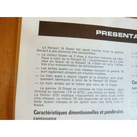 R18 TD GTD Revue Technique RENAULT