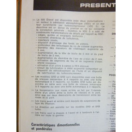 505 D -81 Revue Technique Peugeot