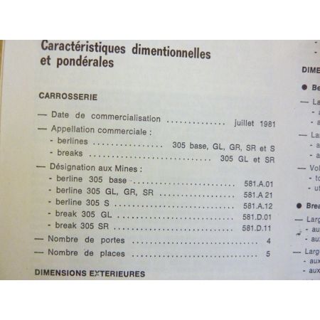 305 Ess 82 Revue Technique Peugeot