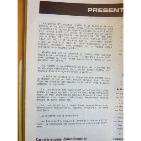 305 Ess 82 Revue Technique Peugeot