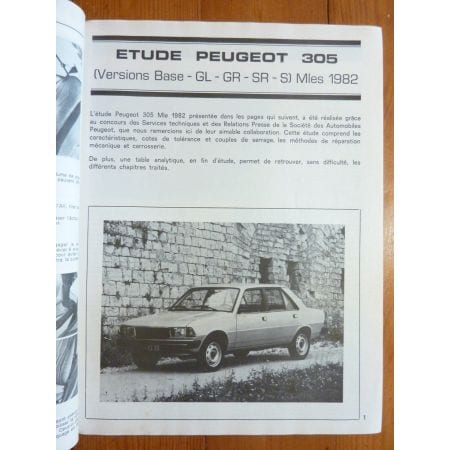 305 Ess 82 Revue Technique Peugeot
