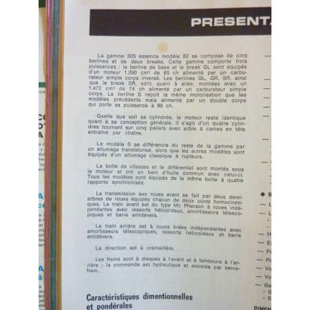 305 Ess 82 Revue Technique Peugeot