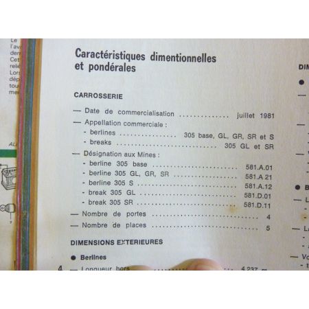 305 Ess 82 Revue Technique Peugeot