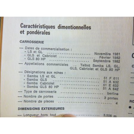 Samba Revue Technique TALBOT