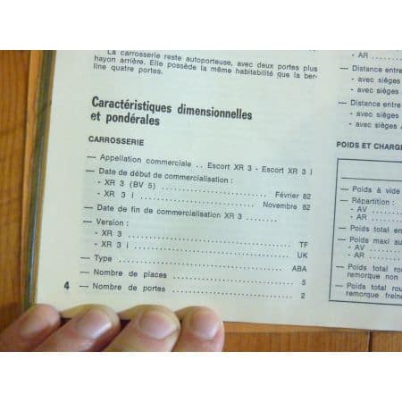 XR3i Revue Technique FORD