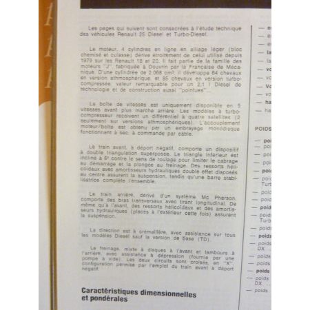 R25 diesel Revue Technique RENAULT