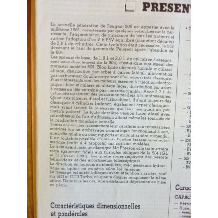505 86- Revue Technique Peugeot