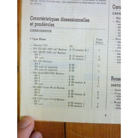 505 86- Revue Technique Peugeot