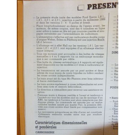 Sierra 87 Revue Technique FORD
