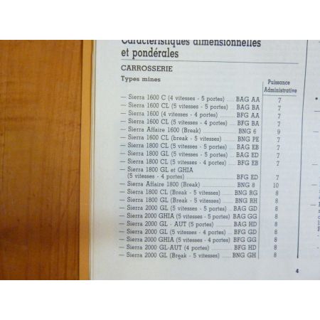 Sierra 87 Revue Technique FORD