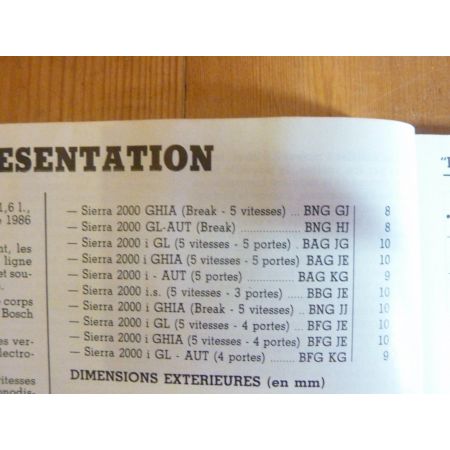 Sierra 87 Revue Technique FORD