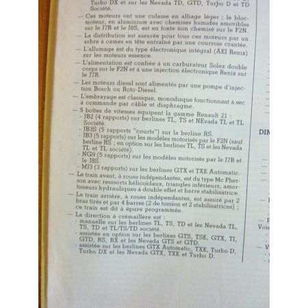 R21 -89 Revue Technique RENAULT