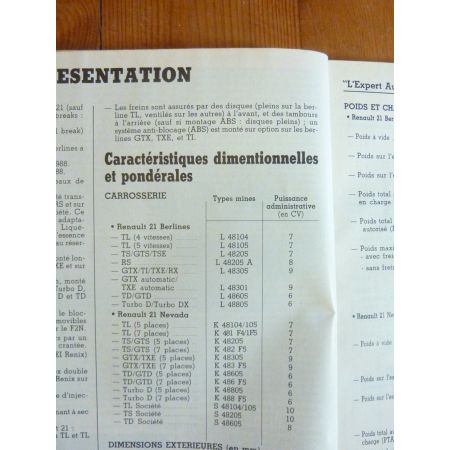 R21 -89 Revue Technique RENAULT
