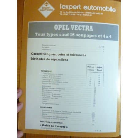 Vectra Revue Technique OPEL