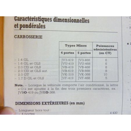 Vectra Revue Technique OPEL