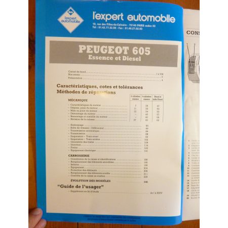 605 89-99 Revue Technique Peugeot