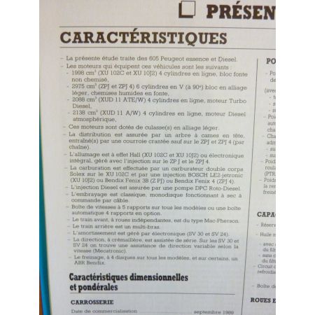 605 89-99 Revue Technique Peugeot