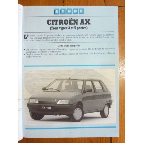 Revue Technique Automobile Citroën AX Essence 1993 - Neuf, Manuel D'entretien Et Réparation
