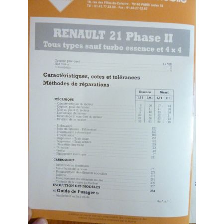 R21 Ph II Revue Technique RENAULT