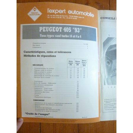 405 93- Revue Technique Peugeot