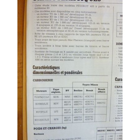 405 93- Revue Technique Peugeot